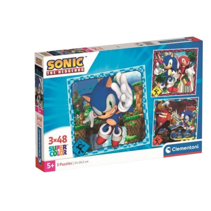 Clementoni 3 x 48 db-os puzzle - Sonic (25320)