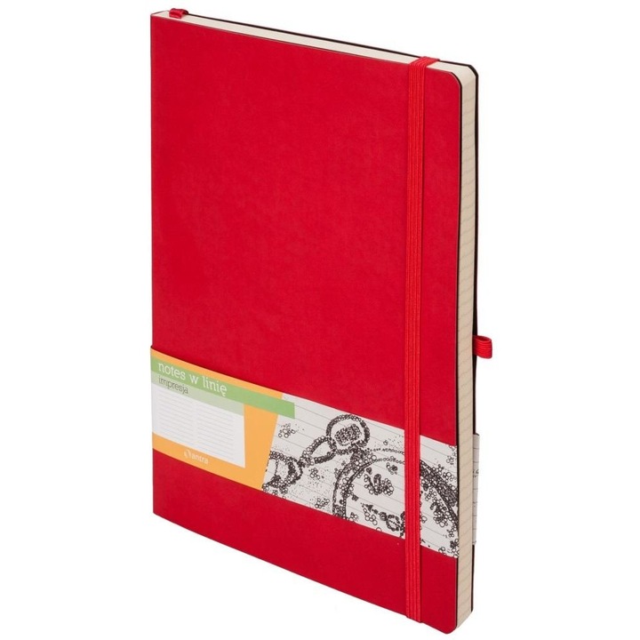 Agenda A5 Antra Impression, 192 pagini, 207 x 148 mm, rosu