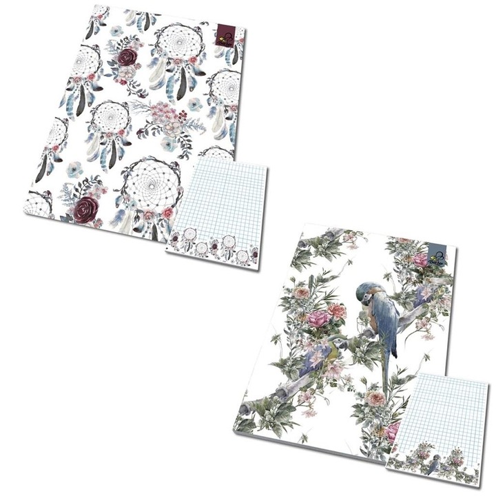 10 db A6-os füzet készlet, Bee-bee, 50 db kockás lap, Többszínű