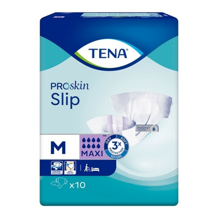 Set 10 scutece incontinenta ProSkin Plus, Tena, Testat Dermatologic, Alb, M