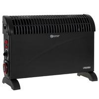 Convector electric negru, Termostat, 3 trepte de putere 750 / 1250 / 2000 W, Lungime cablu de alimentare 150 cm