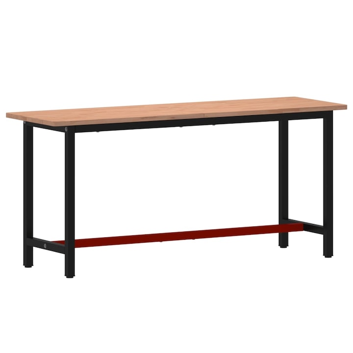 Работна маса vidaXL, 180x55x81, 5 см, масивно дърво бук и метал, 31.02 Kg