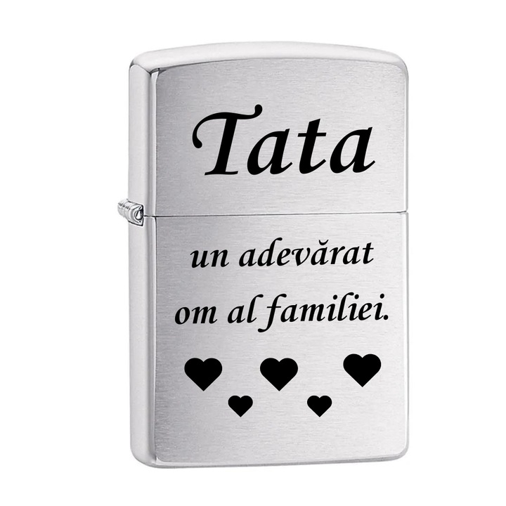 Bricheta cu benzina, gravata pentru tata, un adevarat om, Flacara Ajustabila, Reincarcabila, gri, 6 cm, Dalimag