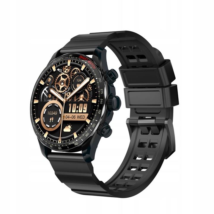 Smartwatch, KM68, Barbatesc, Rezistent la apa, Elegant/Sportiv, Functie de apel, AMOLED HD, baterie 300mAh, 100 activitati sportive, Bluetooth 5.2, FitCloudPro, Android 5.1+/iOS 9.0+, CPU Realtek 8762