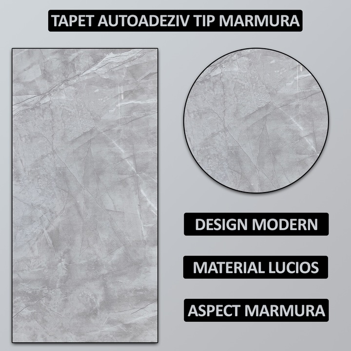 Set 40 x tapet autoadeziv imitatie marmura NEXTLY, waterproof, ajustabil, adeziv puternic, usor de montat, suprafata acoperire 7.2 mp, 30x60 cm, 2mm grosime PD902
