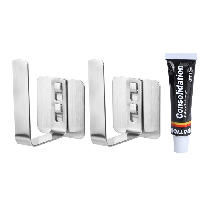 2 db vágódeszka és fedőtartó készlet, Jormftte, 304 rozsdamentes acél, strapabíró, falra szerelhető