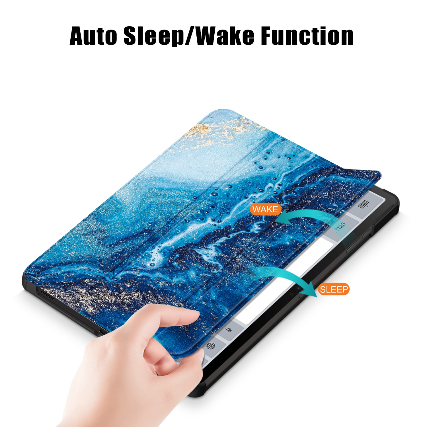 Husa de protectie premium Natty Pell, Compatibila cu Samsung Galaxy Tab S9+/S9 FE Plus - Apa