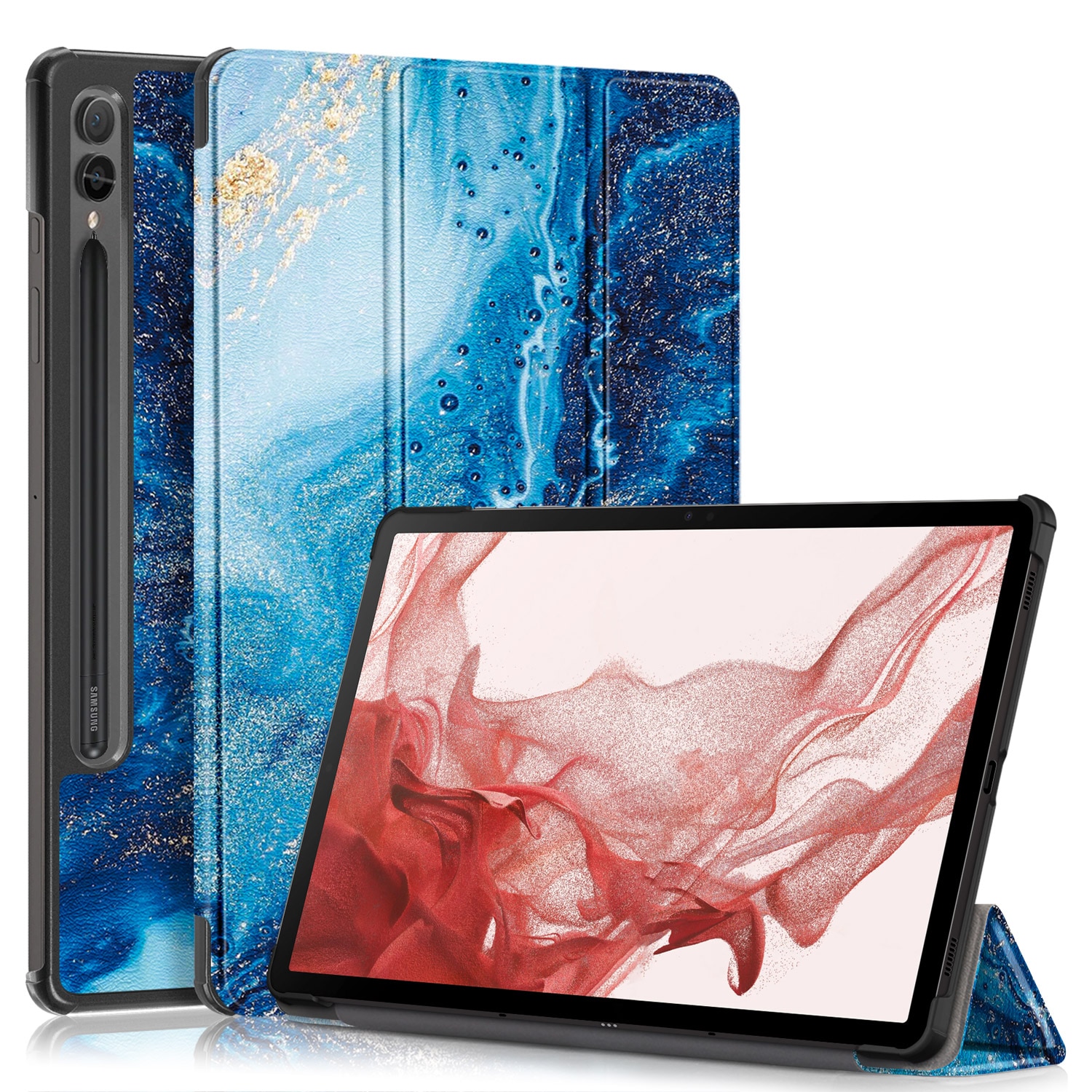 Husa de protectie premium Natty Pell, Compatibila cu Samsung Galaxy Tab S9+/S9 FE Plus - Apa