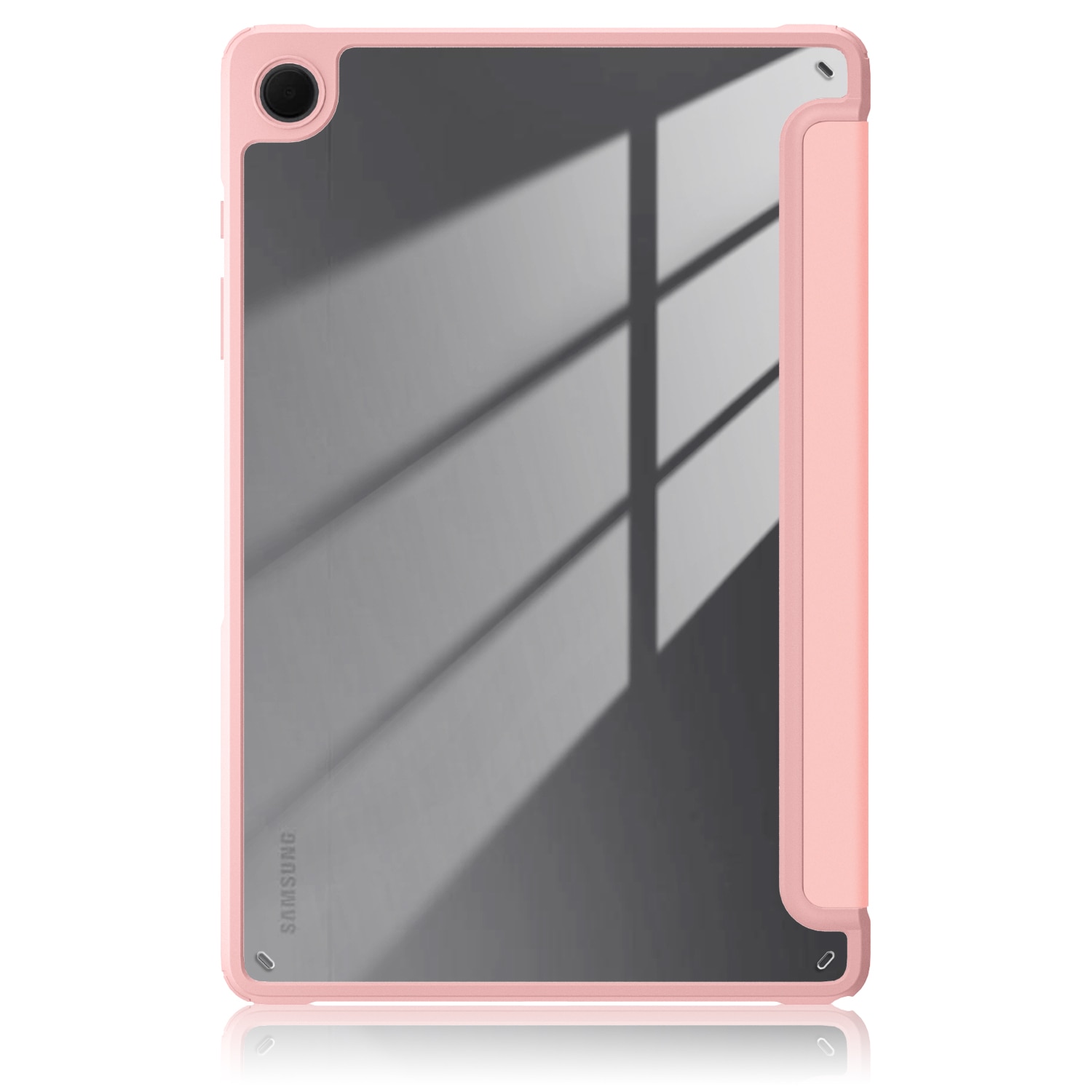 Husa Ultra Slim premium, Natty Pell, pentru Samsung Galaxy Tab A9+Plus (2023) 11" - Smart Cover cu spate dur transparent, Roz