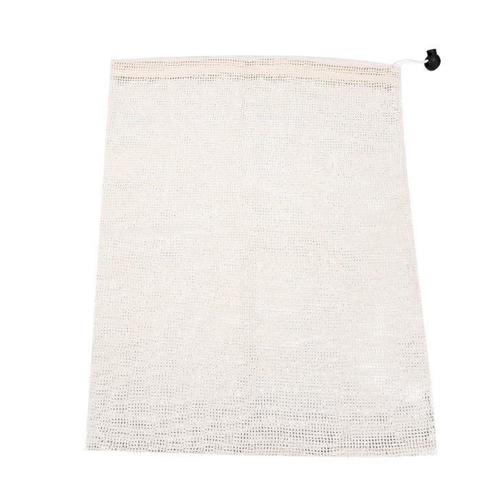 Természetes pamut hálós táskák, könnyű, gyümölcs, zöldség, bevásárláshoz, újrahasznosítható hálós táskák L