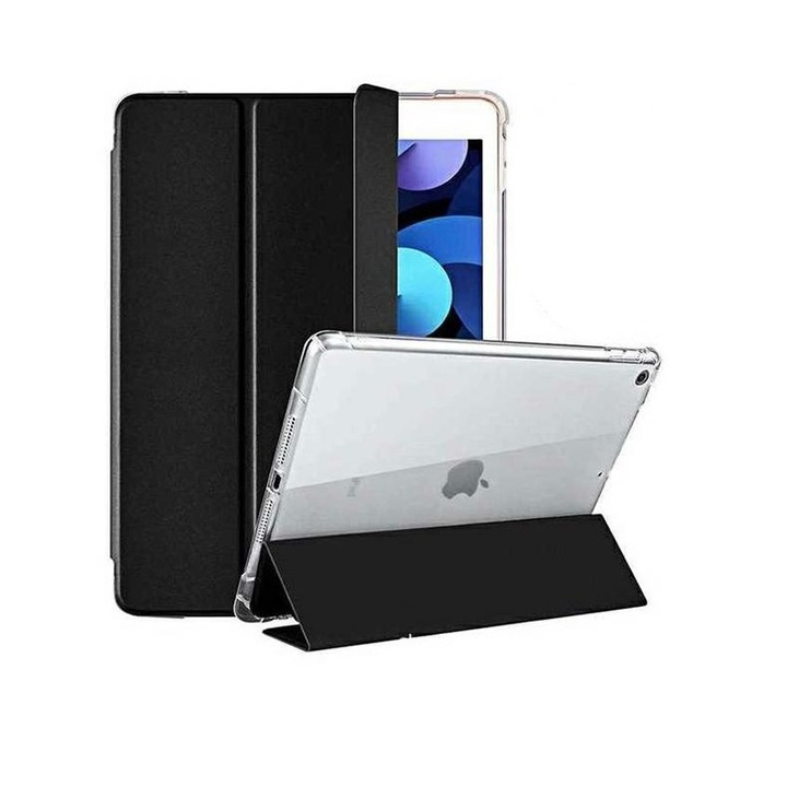 Apple iPad Air 4 10.9 2020 átlátszó hátlap, fekete tok