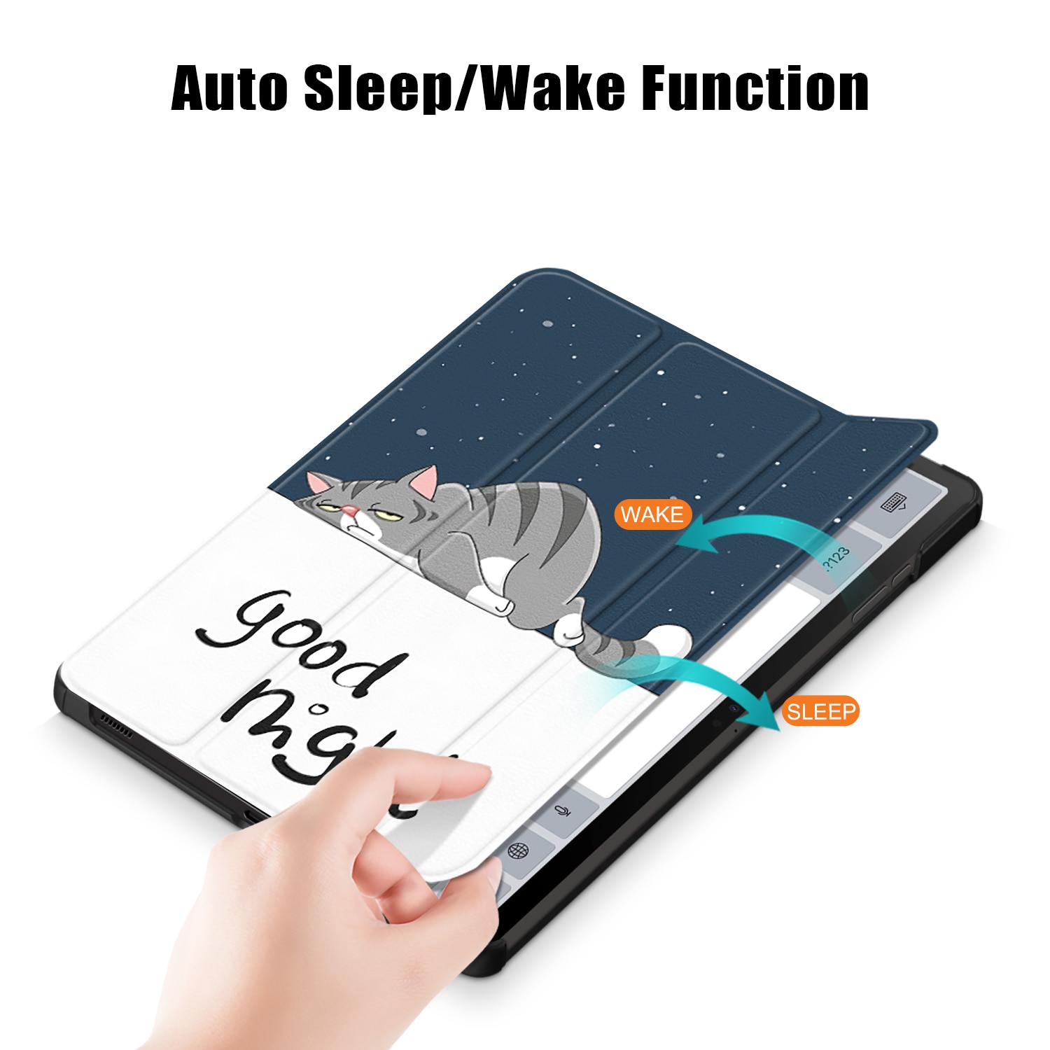 Husa de protectie premium Natty Pell, Compatibila cu Samsung Galaxy Tab S9+/S9 FE Plus - Pisici