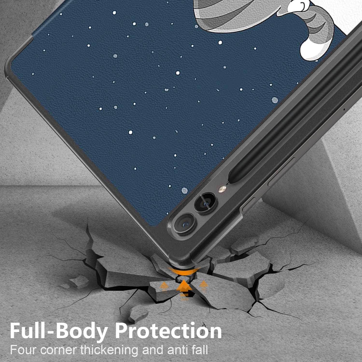 Husa de protectie premium Natty Pell, compatibila cu Samsung Galaxy Tab S9/S9 FE (SM-X710/SM-716B/SM-X718U) - Cats good night