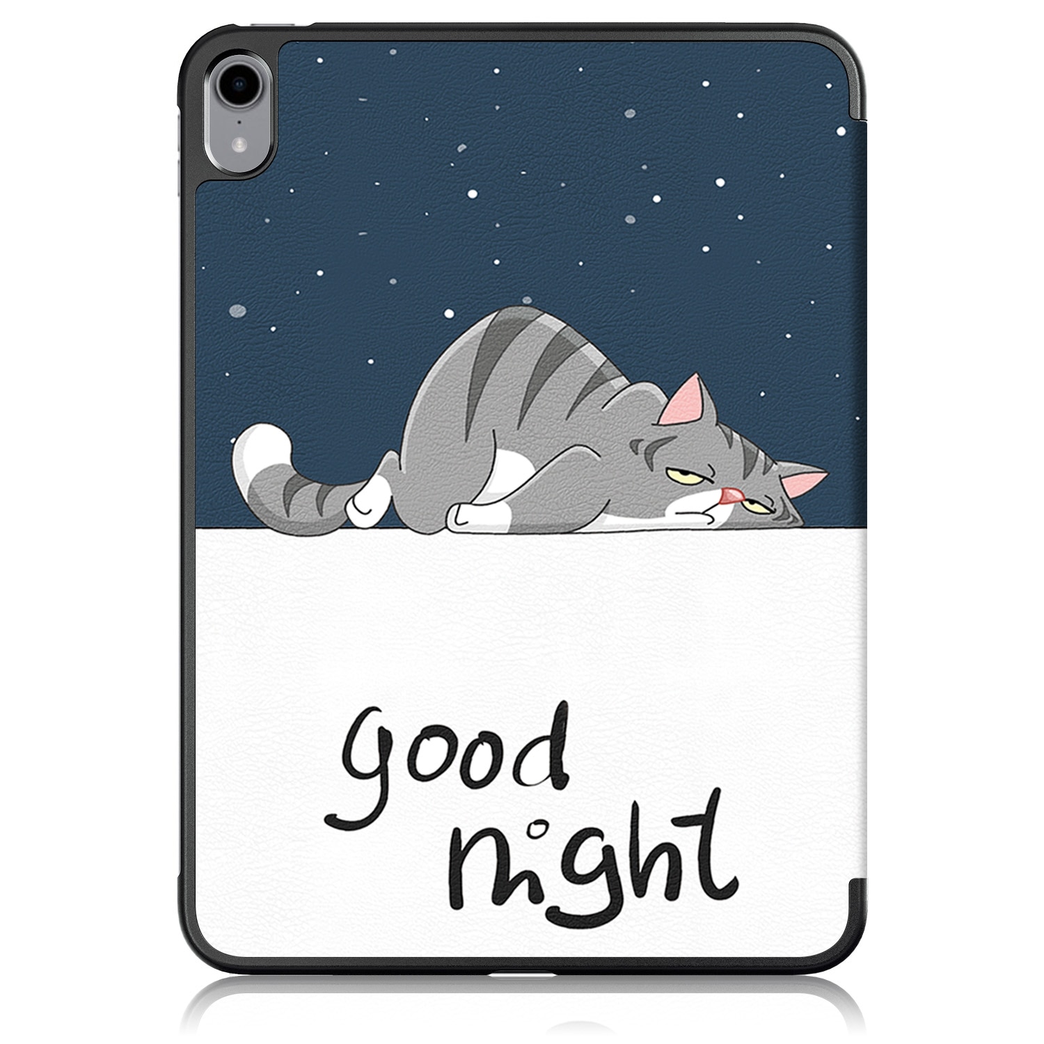 Husa de protectie premium Natty Pell, Compatibila Apple iPad 10 (2022), 10.9", Cats good night