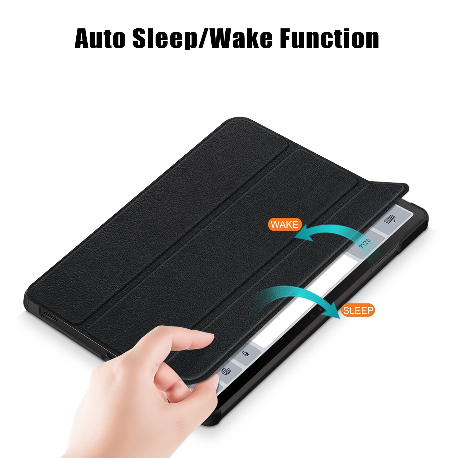 Husa de protectie premium Natty Pell, Compatibila cu Samsung Galaxy Tab S9+/S9 FE Plus - Neagra