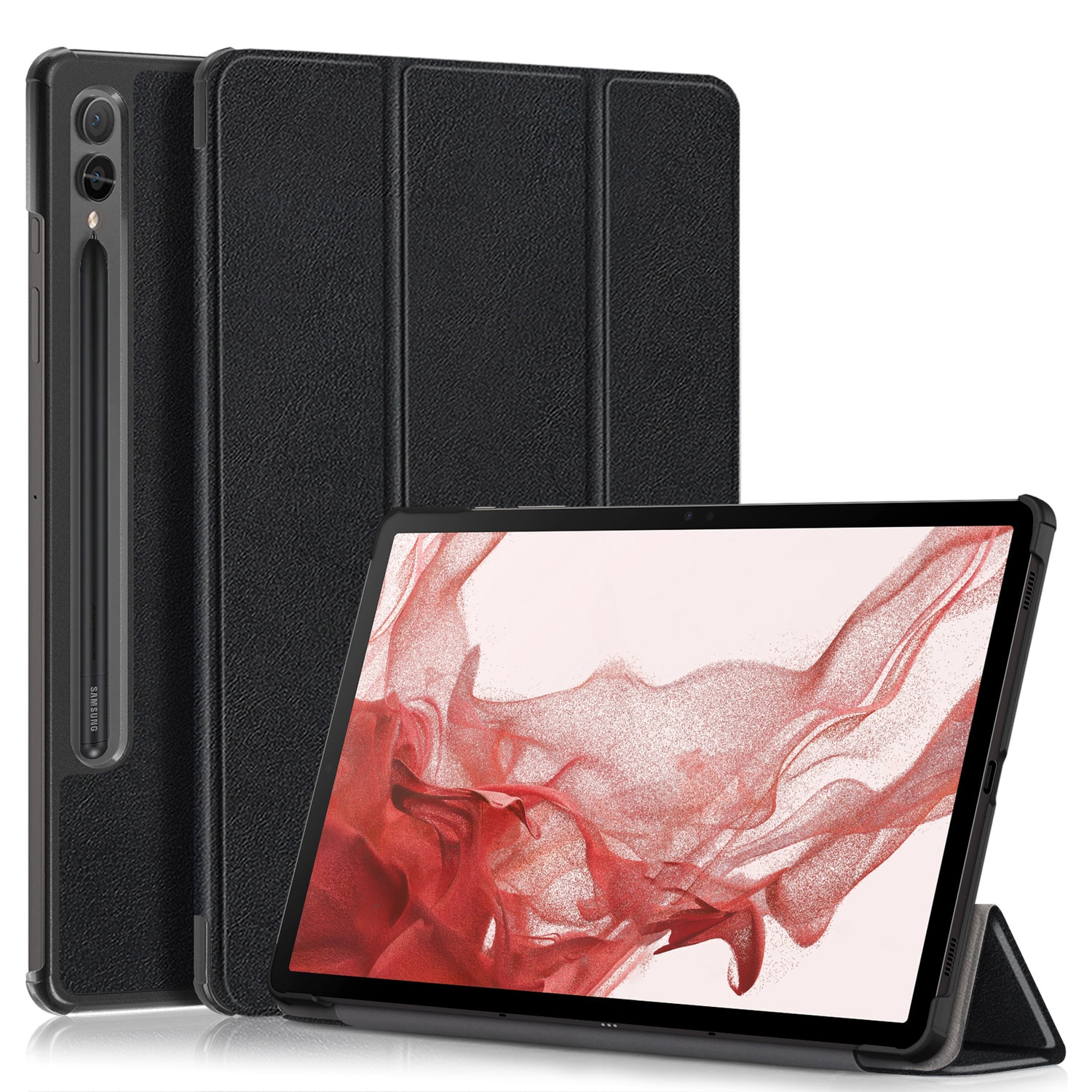 Husa de protectie premium Natty Pell, Compatibila cu Samsung Galaxy Tab S9+/S9 FE Plus - Neagra