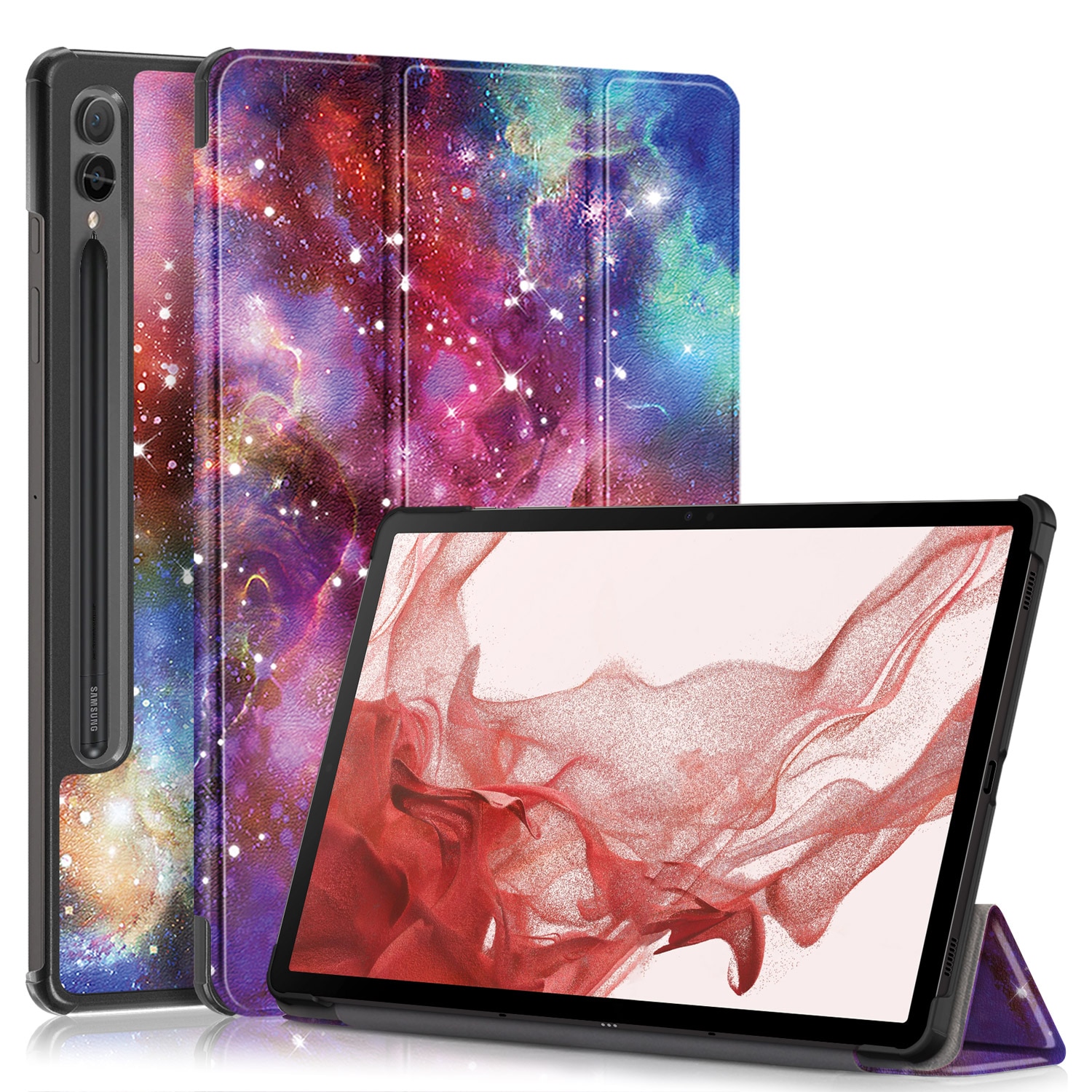 Husa de protectie premium Natty Pell, Compatibila cu Samsung Galaxy Tab S9+/S9 FE Plus - Galaxy
