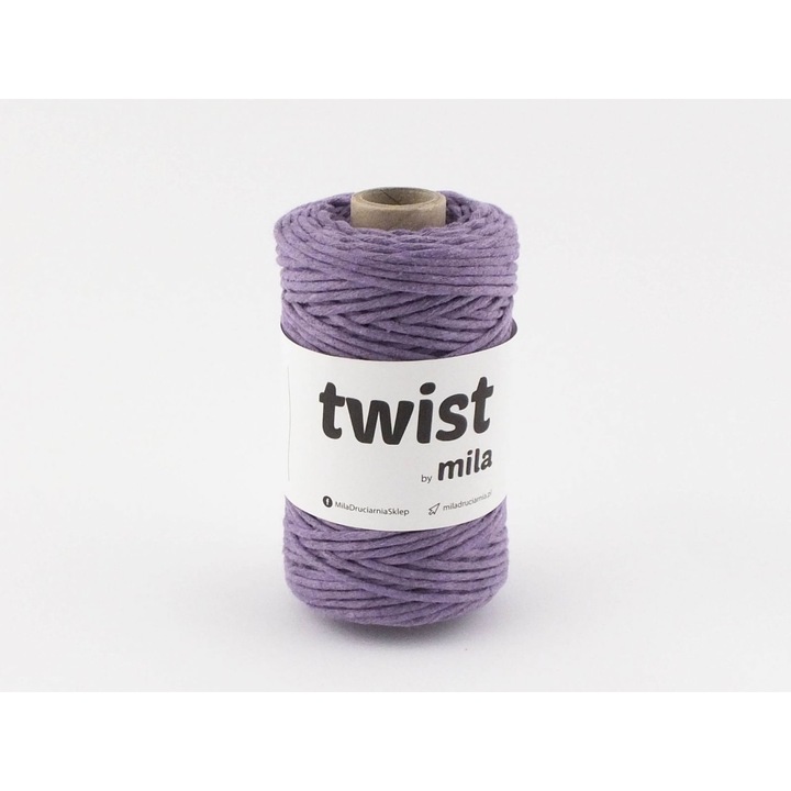 Textilszál, Sznur Twist, 3mm, lila