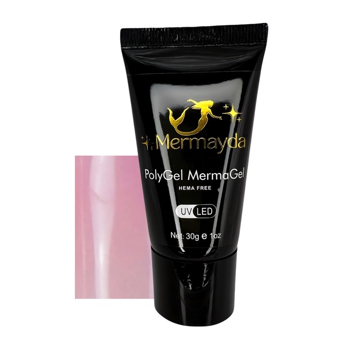 PolyGel, AcrylGel, Hema Free, Mermayda Queen Rose, Pink, 30gr