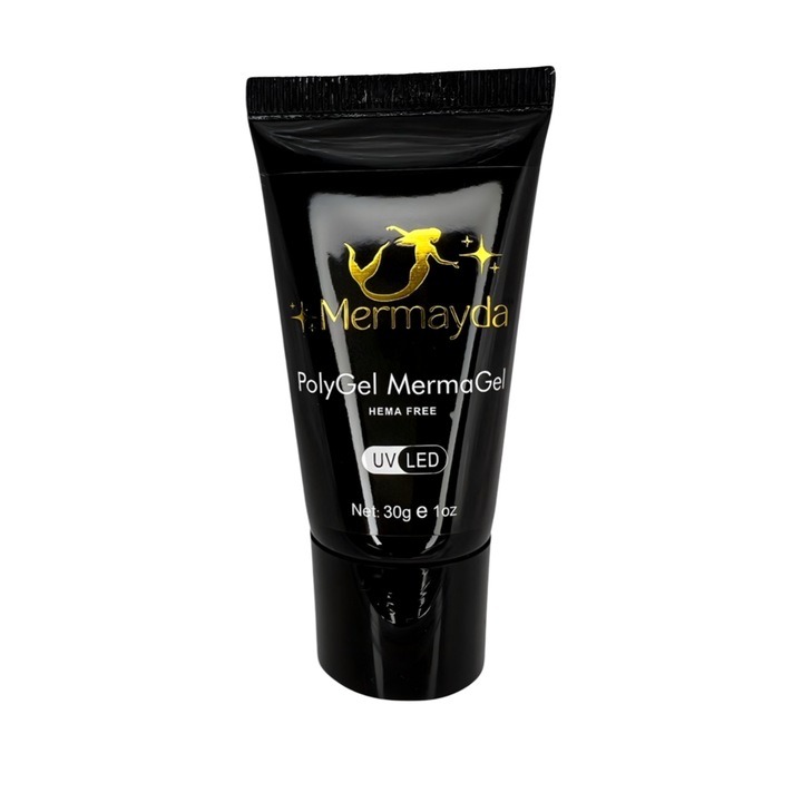 PolyGel, AcrylGel, Hema mentes, Mermayda kristálytiszta, átlátszó, 30 gr