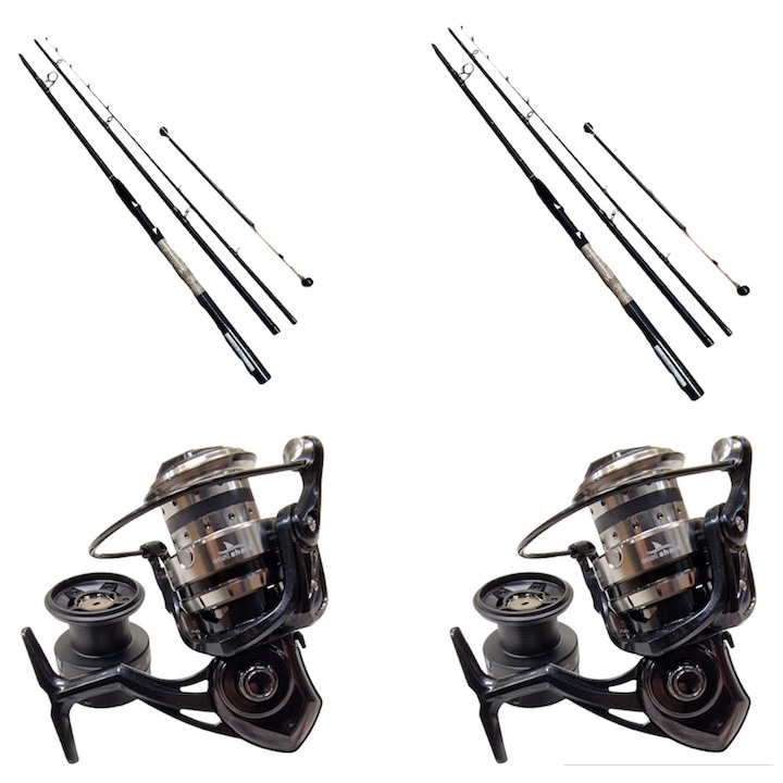 Set 4Karp 2 mulinete Elite Feeder 5000 si 2 lansete Seeker Feeder 3.90m/120-180g