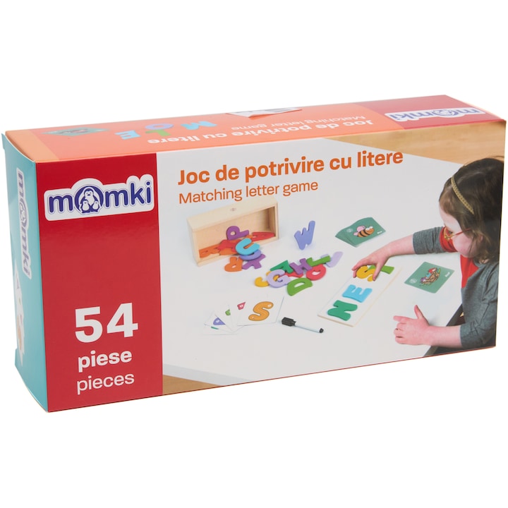 Образователна игра Momki - Letter matching, 54 части, Английска азбука
