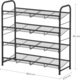 Pantofar cu 4 rafturi de depozitare SONGMICS, din metal, polite cu unghi reglabil, 28x69x65cm, negru