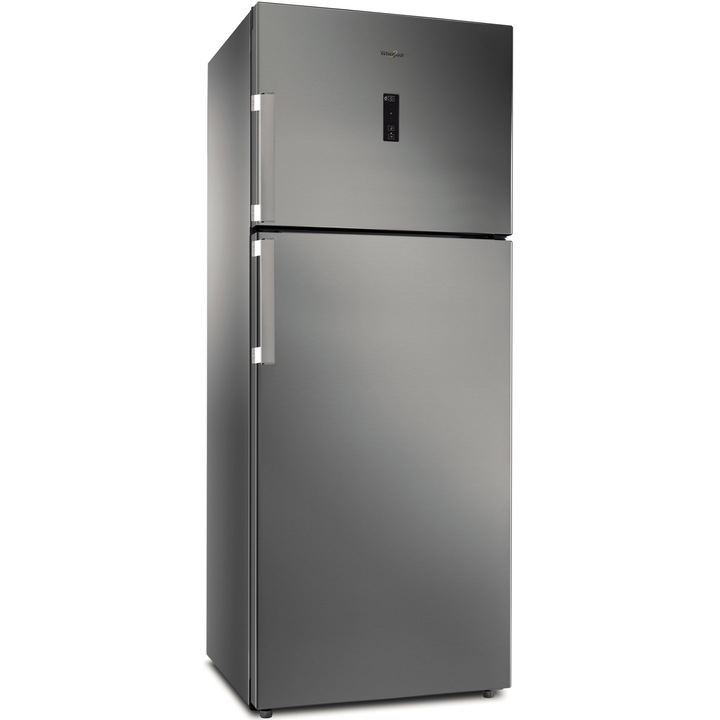 Frigider cu doua usi Whirlpool WT70E 832 X, 424 l, Total No Frost, Tehnologia al 6 lea simt, Activ 0, Fresh Box, Iluminare LED, Clasa E, H 180 cm, Inox