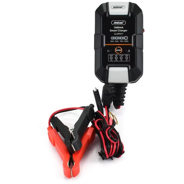 Incarcator Inteligent Automat Digital Pentru Baterie Auto Andowl, Moto, 12V