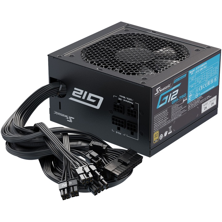 Sursa Seasonic G12 GM-750 (2024), 750W, 80+ Gold, Semi Modulara, Negru SSR-750FM
