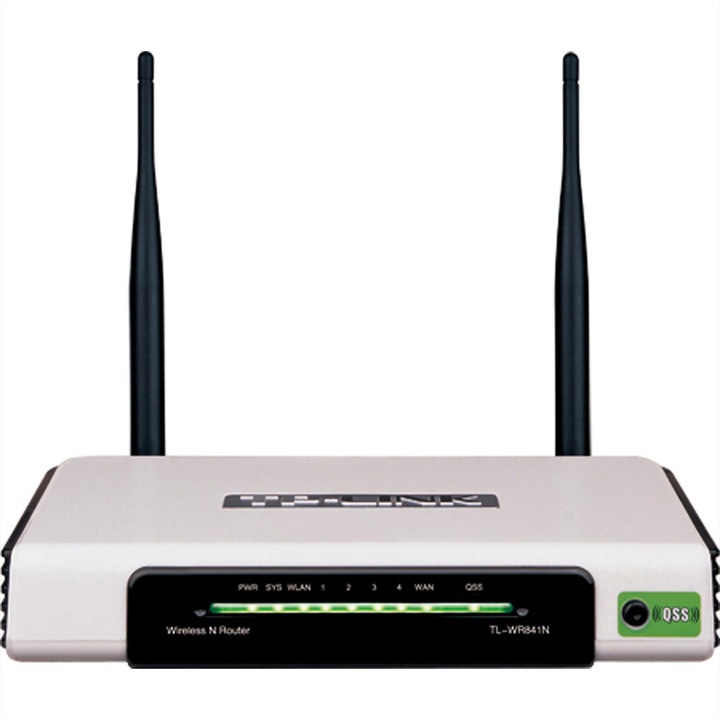 Router N wireless, TP-LINK, TL-WR841N, 2 Antene fixe, Alb