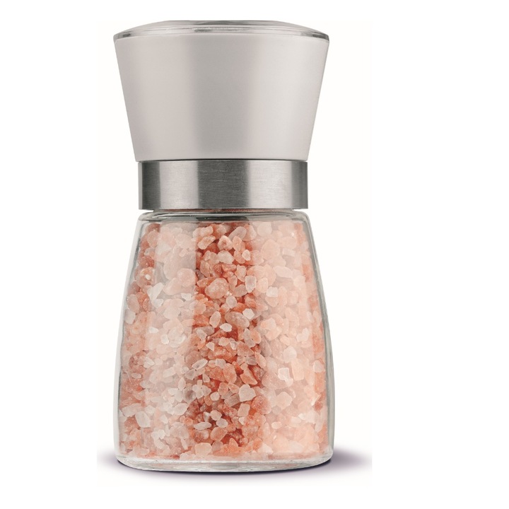 Мелница за сол или пипер с прозрачен капак Brio Easy Cosy, керамичен механизъм, бяла