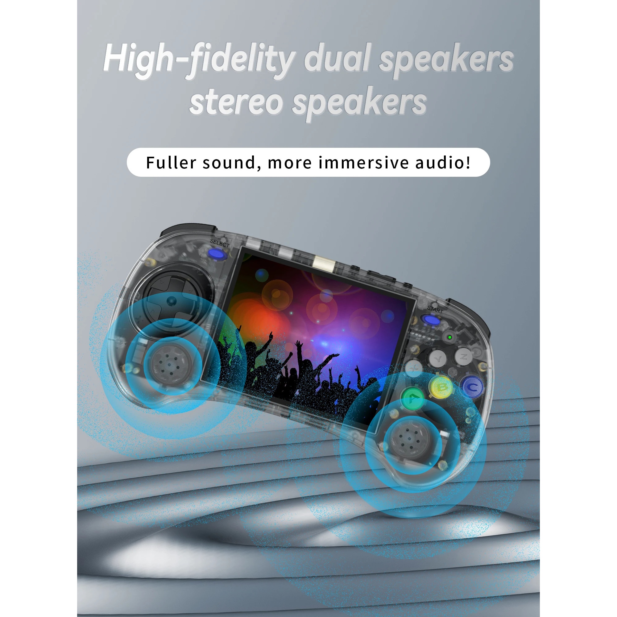 Consola portabila, STELS, Display IPS, Quad Core, 272 GB, 8000 de jocuri, Gri