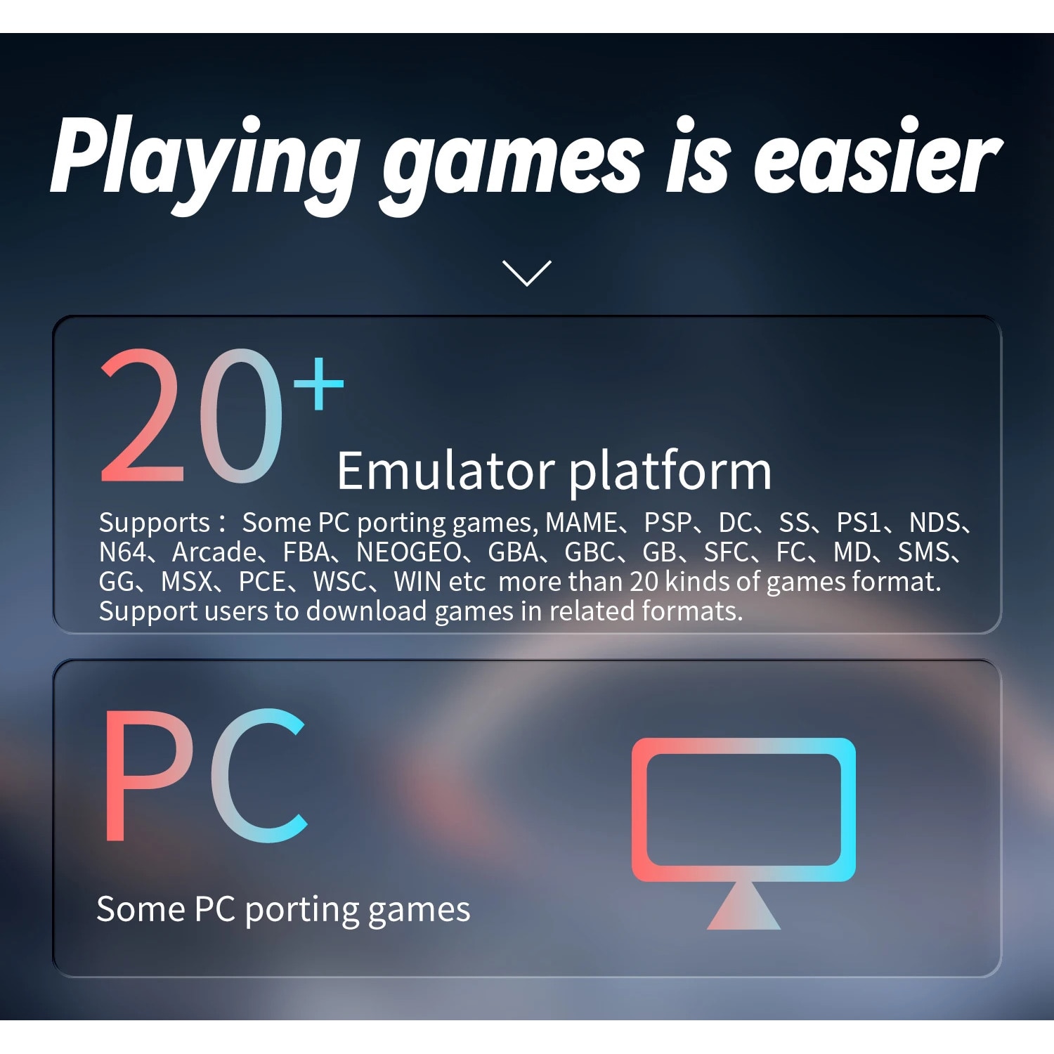 Consola portabila, STELS, Display IPS, Quad Core, 272 GB, 8000 de jocuri, Gri