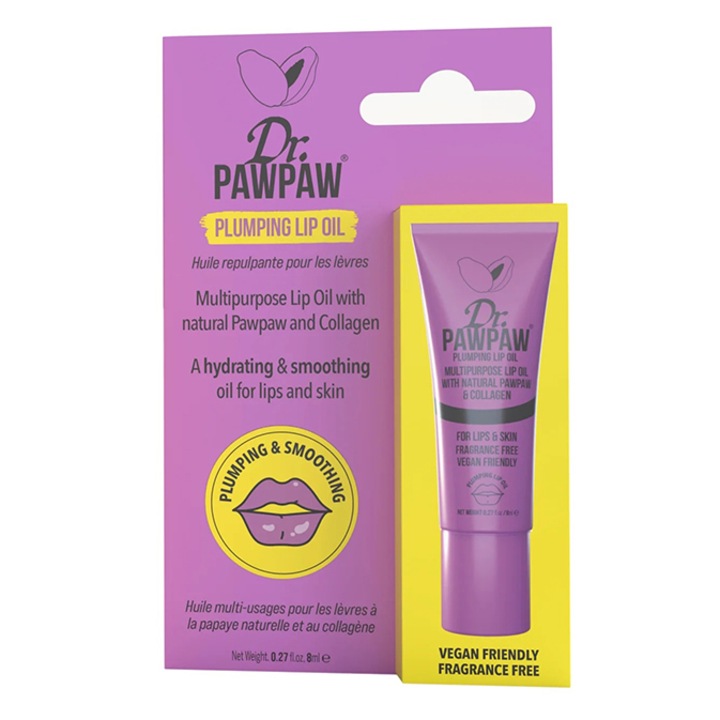 Олио за устни Dr. PAWPAW Pawpaw, За обем, С колаген, 8 мл