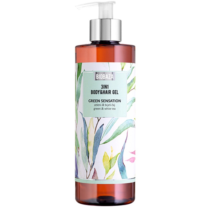 Biobaza Green Sensation Sampon és tusfürdő zöld tea kivonattal, 400 ml
