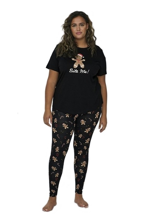 Pijama din doua piese, Negru, Only Carmakoma, Marimea L-XL 40-42