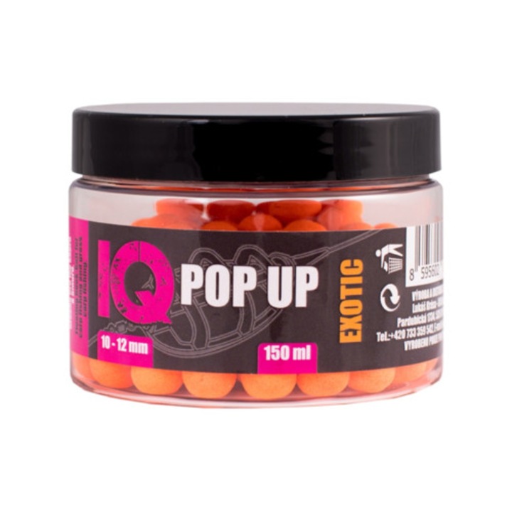 Стръв Pop Up IQ Method Feeder Fluoro Boilies Exotic 10-12mm, 150ml