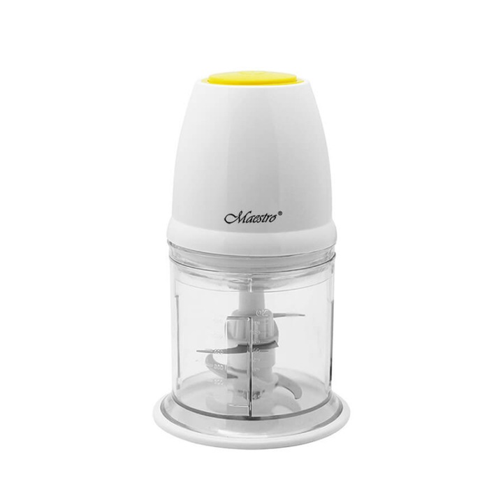 Maestro MR-580, Чопър, 300 W, 600 ml, Нож от неръждаема стомана, Пластмаса, Бял