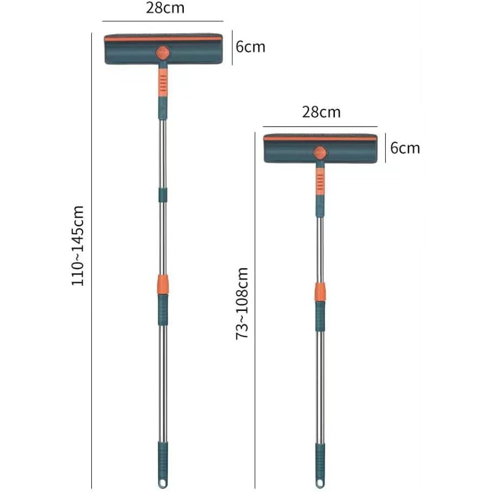 Mop 2 in 1 de geamuri DIGIMAT®, material aluminiu, rotativ