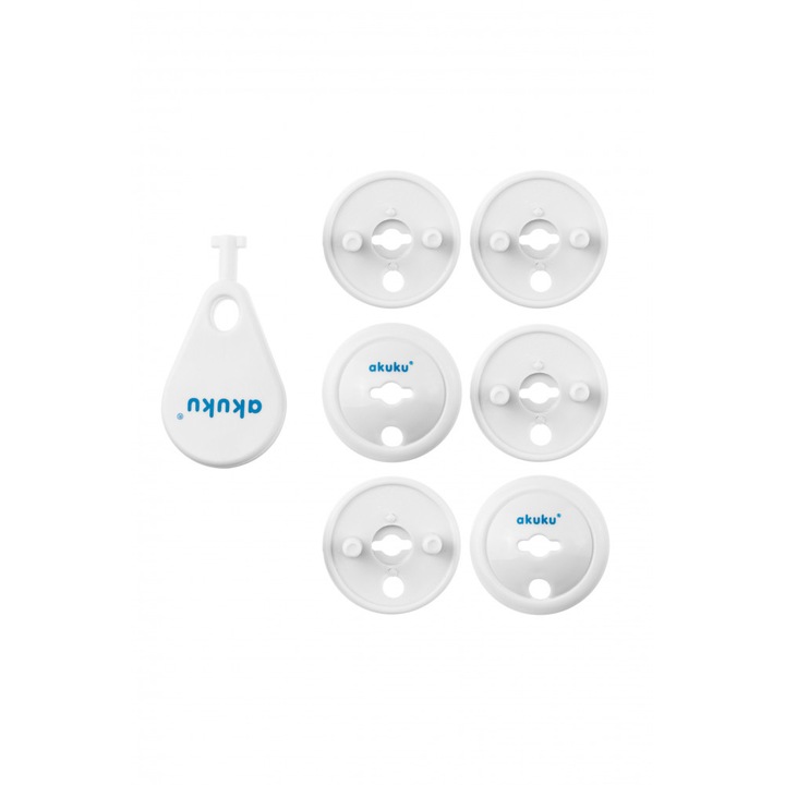 Set 6 sigurante pentru prize Akuku alb