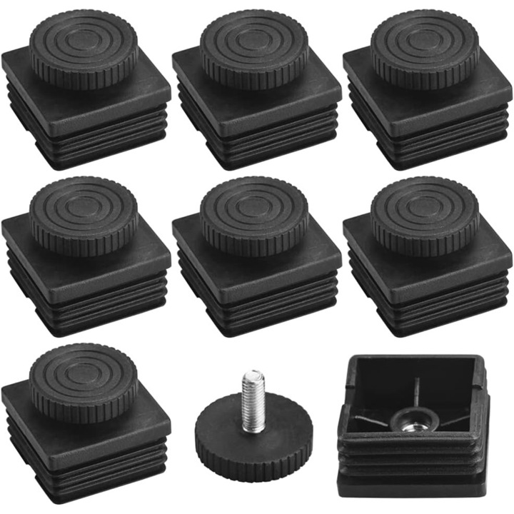 Picioare mobila, 8 buc, 5x5x2.4 cm, M8 50 x 50 mm