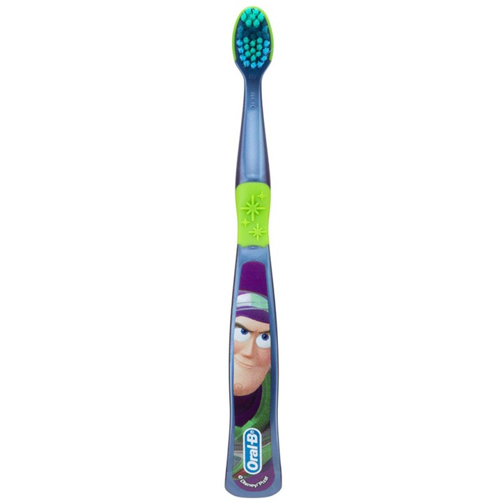 Gyermek fogkefe, Oral-B, Pixar, Buzz Lightyear, 3+, többszörös védelem, puha sörték, kék