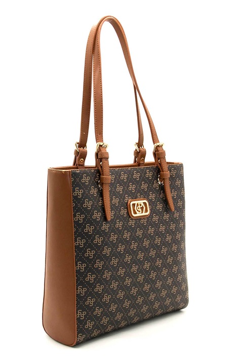 Silver&Polo, Geanta shopper cu monograma, Maro scortisoara