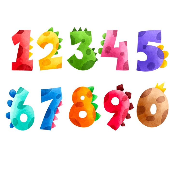 Sticker decorativ, Cifre colorate, 12364ST-2