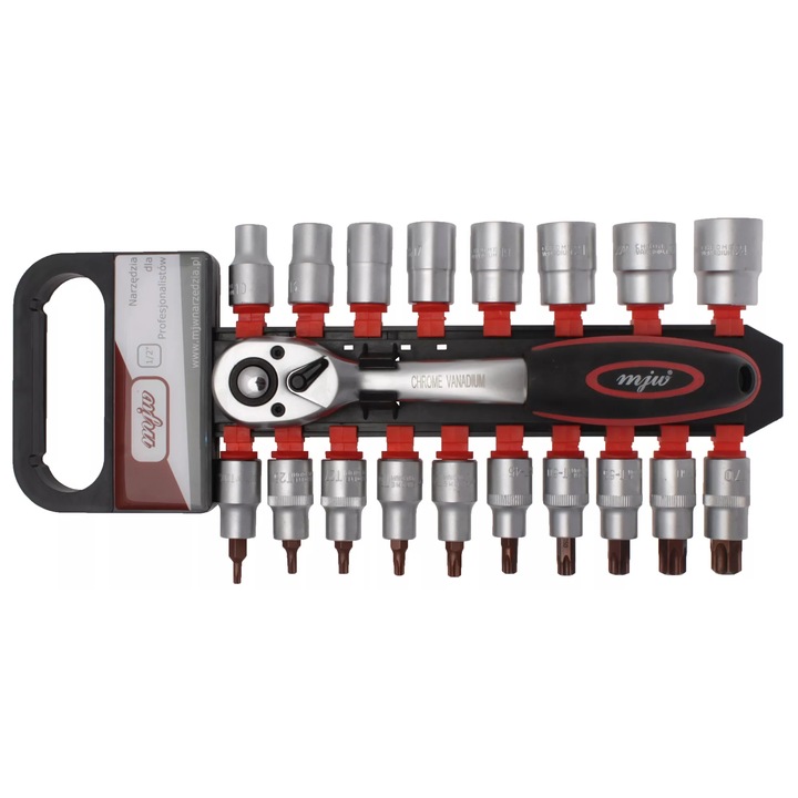 Set de prize MJW 1/2" cu 6 unghiuri si TORX cu clichet MJW