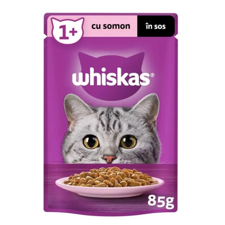 Hrana umeda pentru pisici Whiskas, Somon in sos, 85 g