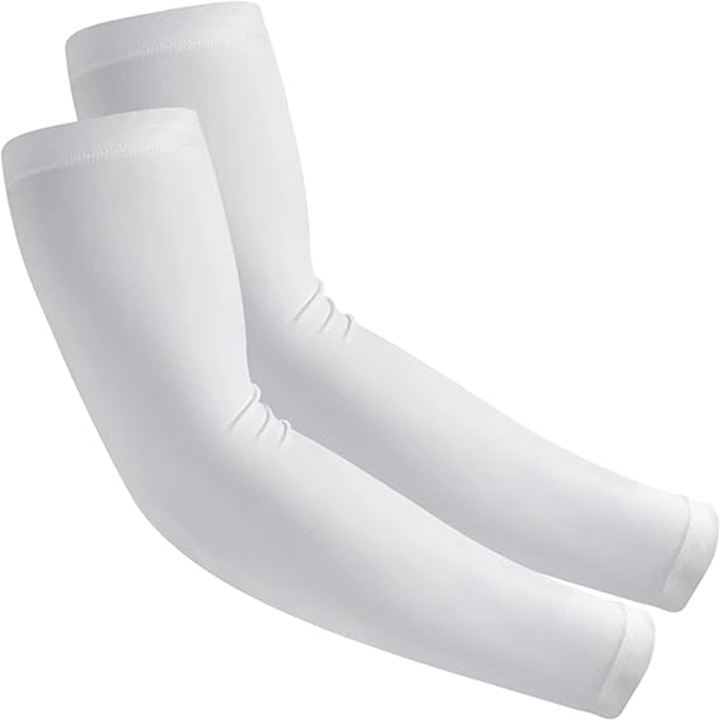 Комплект от 2 ръкави за ръце за мъже и жени, Luxer UV защита, универсален размер, бял