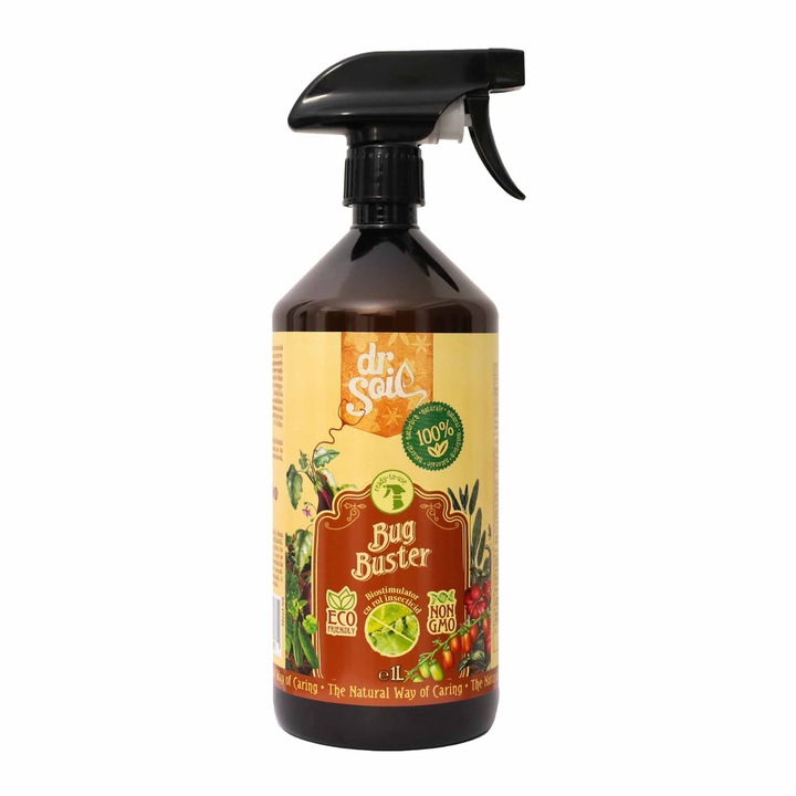 Biostimulator care tine la distanta insectele Dr.Soil BUG BUSTER, solutie gata de utilizare cu pulverizator de 1 litru