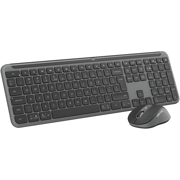 Комплект Logitech Wireless Signature Slim MK950, 2.4GHz&Bluetooth, Easy-Switch, Flow, Черен